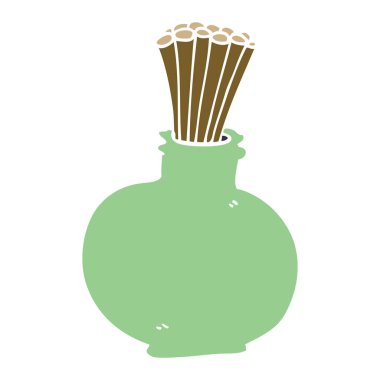 çizgi film doodle sazlık vazo