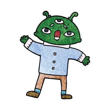 çizgi film doodle mantıklı giysili yabancı adam