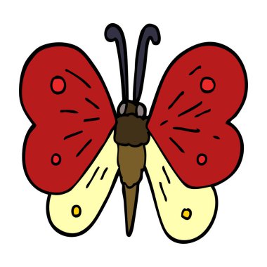 Beyaz arka plan, vektör, illüstrasyon izole karikatür doodle kelebek düz simgesi