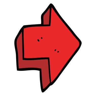 çizgi film doodle kırmızı ok