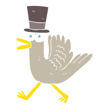 silindir şapka ördek düz renkli çizimi