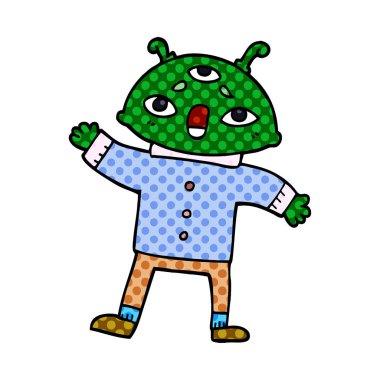 çizgi film doodle mantıklı giysili yabancı adam