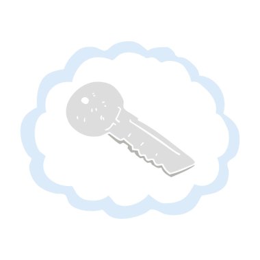 düz renk illüstrasyon kapı anahtar