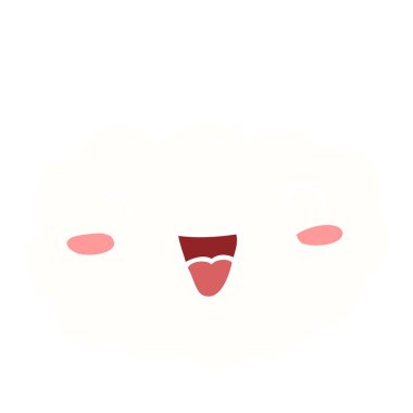 mutlu düz renk tarzı çizgi film bulut