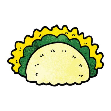 çizgi film doodle sağlıklı taco