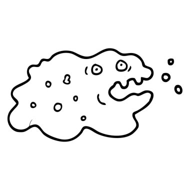 siyah beyaz çizgi film mikrop