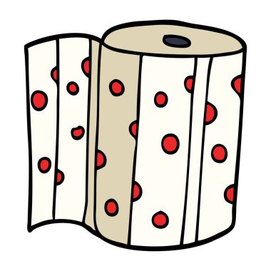 çizgi film doodle mutfak rulo, vektör çizim