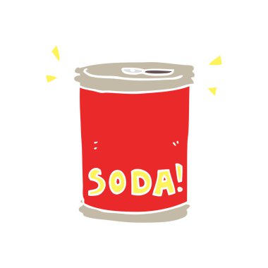 düz renk tarzı çizgi film soda olabilir