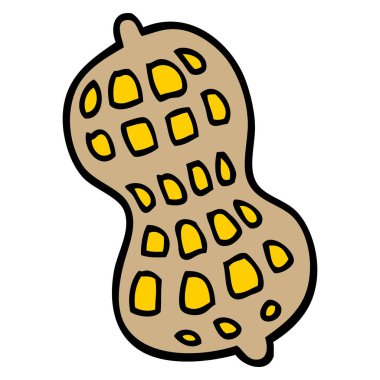 çizgi film doodle beyaz arka plan üzerinde izole fıstık