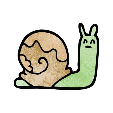 Beyaz arka plan, vektör, illüstrasyon izole karikatür doodle salyangoz düz simgesi