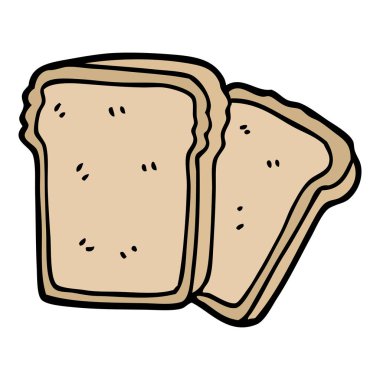 çizgi film doodle ekmek dilimleri