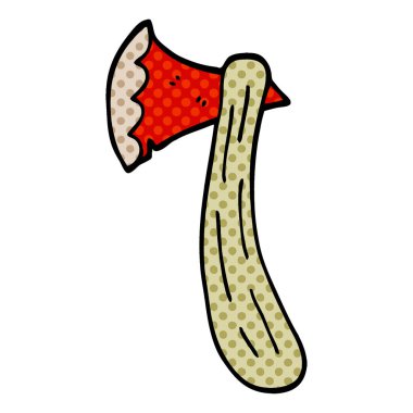 çizgi film doodle balta, vektör çizim