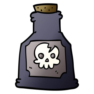 çizgi film doodle bir şişe zehir