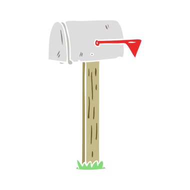 düz renk tarzı çizgi film posta kutusu