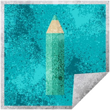 yeşil boyama kalem grafik vektör çizim kare etiketi