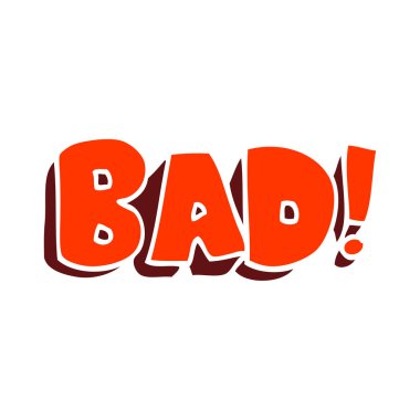 çizgi film doodle kelime kötü