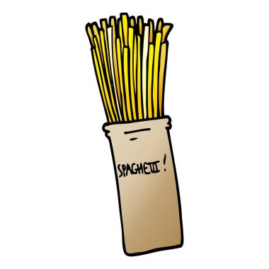çizgi film doodle kavanoz spagetti