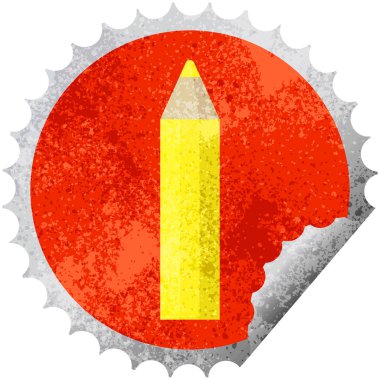 kalem grafik vektör çizim etiket damga yuvarlak boyama sarı