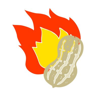 Fıstık yemek düz renk illüstrasyon