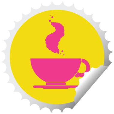 kahve dairesel peeling etiket fincan sıcak