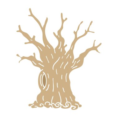 düz renk illüstrasyon karikatür ağaç