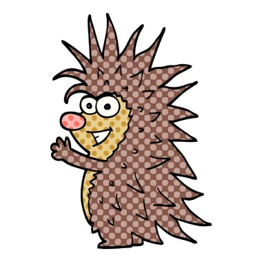 çizgi film doodle dikenli kirpi