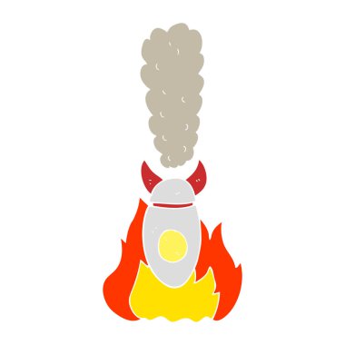 düşen bomba düz renkli çizimi