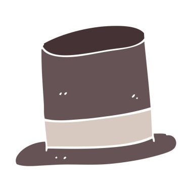 silindir şapka düz renkli çizimi