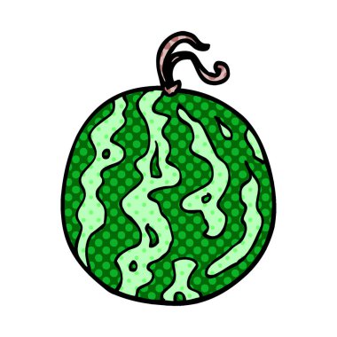 çizgi film doodle kavun, vektör çizim