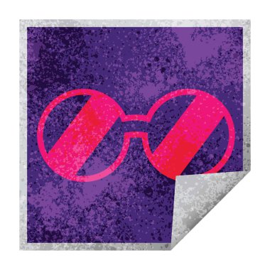 Etiket soyma gözlük grafik vektör çizim Meydanı