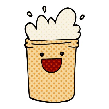 çizgi film doodle mutlu içecekler