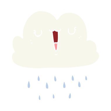 düz renk tarzı çizgi film fırtına bulutu