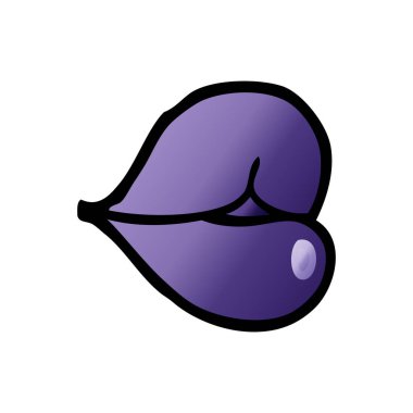 çizgi film doodle mor dudaklar