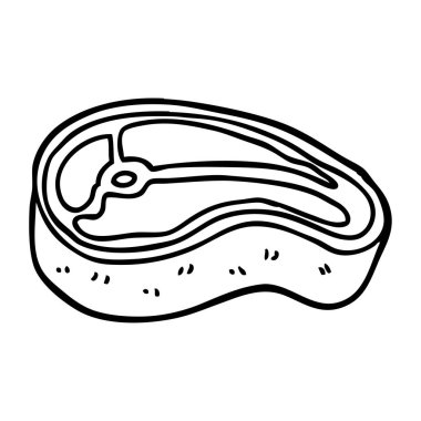 iyi pişmiş et çizim karikatür