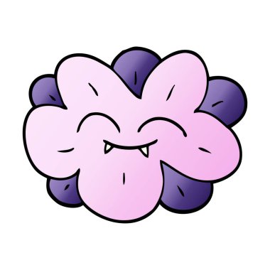 çizgi film doodle dişleri ile çiçek