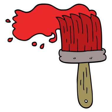 çizgi film doodle boya fırçası