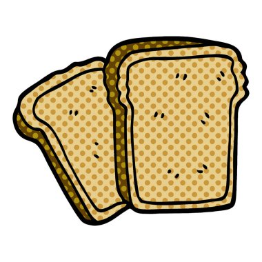 Beyaz arka plan üzerinde izole karikatür doodle tost