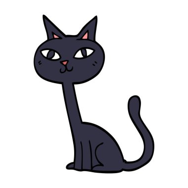 karikatür kedi, vektör çizim doodle