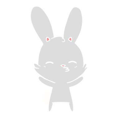 meraklı tavşan düz renk stil çizgi film