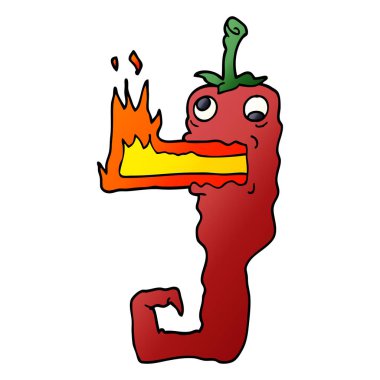 çizgi film doodle kırmızı sıcak biber