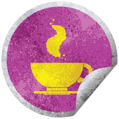 kahve dairesel peeling etiket fincan sıcak