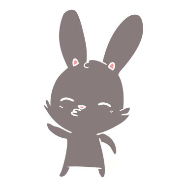 meraklı tavşan düz renk stil çizgi film