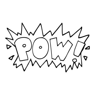 çizim karikatür kelime pow