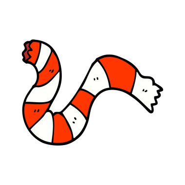 çizgi film doodle çizgili eşarp