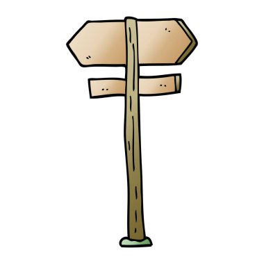 çizgi film doodle yön işareti altı