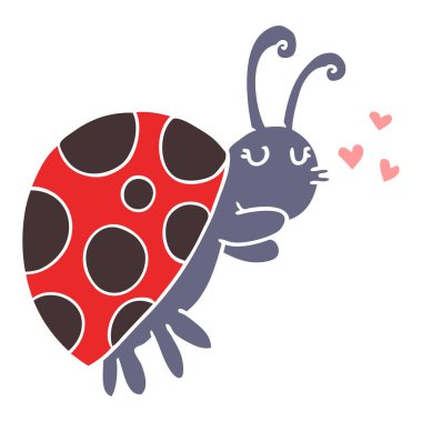 düz renk tarzı çizgi film uğur böceği