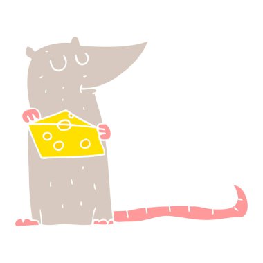 fare peyniri ile düz renkli çizimi