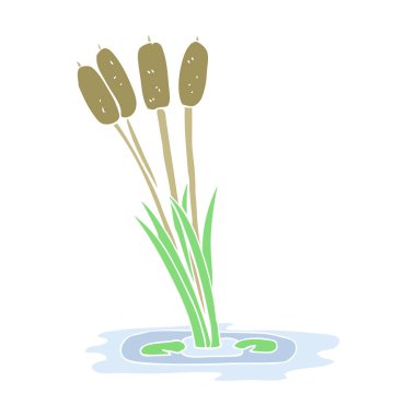 sazlık düz renkli çizimi