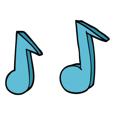 çizgi film doodle nota