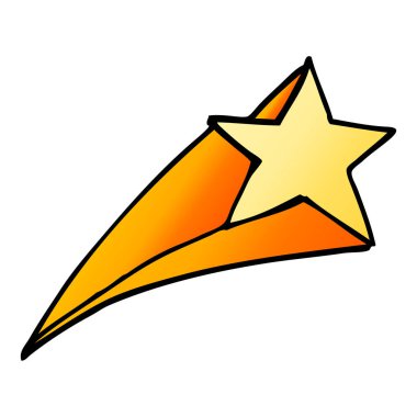 çizgi film doodle kayan yıldız